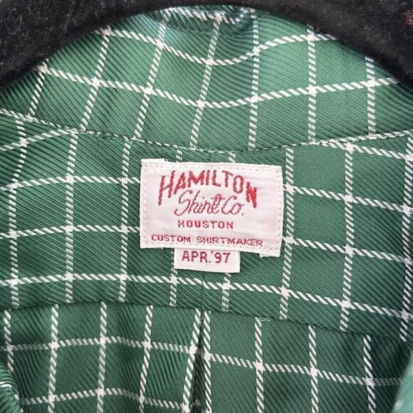 Men’s Hamilton Shirt Co. Houston Apt. ‘97 Green Plaid LS Shirt - Picture 4 of 6